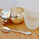 Art Deco, Sweet silver jam jar in the shape of an apple Inactive