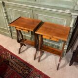 Pair of lyre bedside tables