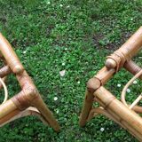 Pair of vintage rattan sofas