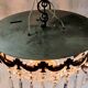 Glass and brass basket ceiling light - mid 20th century.