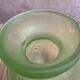 Small Art Deco round vase in moulded green pressed glass – relief decoration