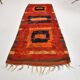 Tapis marocain fait main 100 % laine, rouge et orange, 4 x 11, 128 x 346 cm