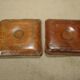 2 old leather elbow cushions for sport arm wrestling