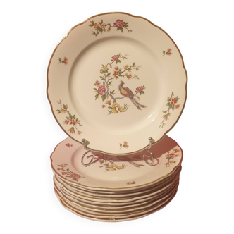 Set of 10 Condé Digoin Sarreguemines dessert plates