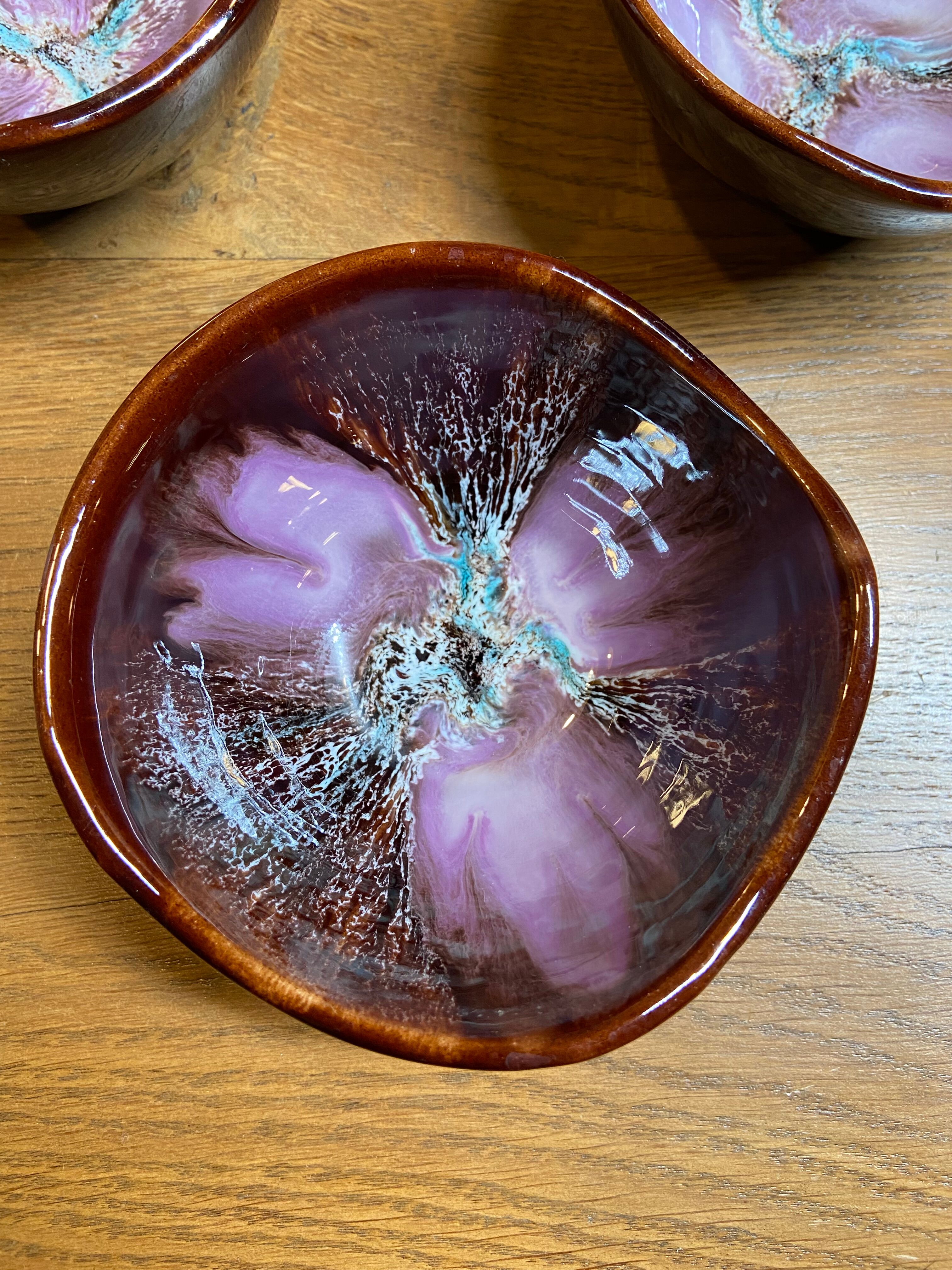Set of 5 Vallauris ceramic bowls