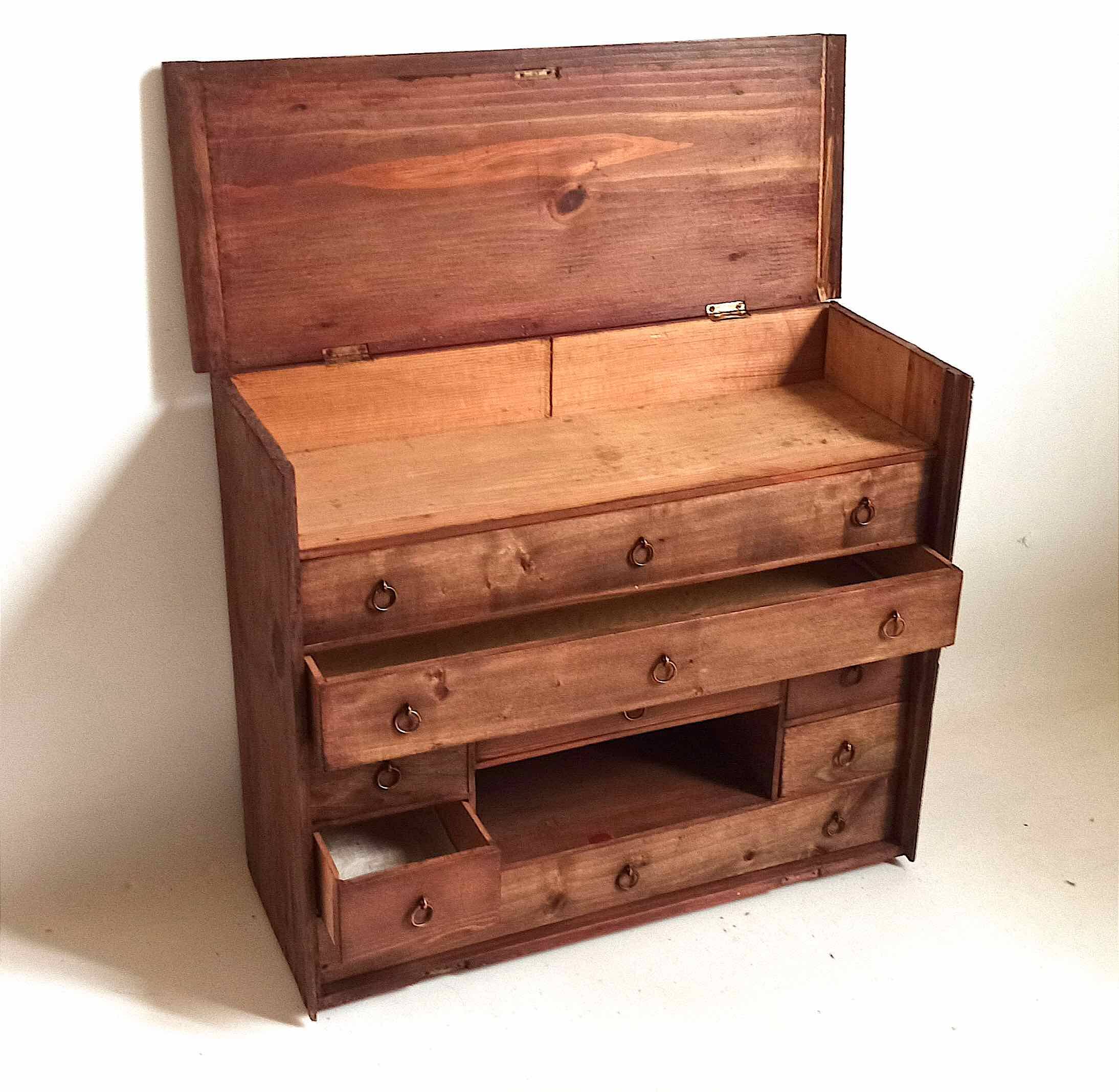 Small piece of professional furniture (watchmaker) 1930s Width 49.5 cm Height 41.5 cm