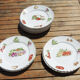 Old ceramic tableware service orchies moulin des loups – vegetable garden pattern – 25 pcs