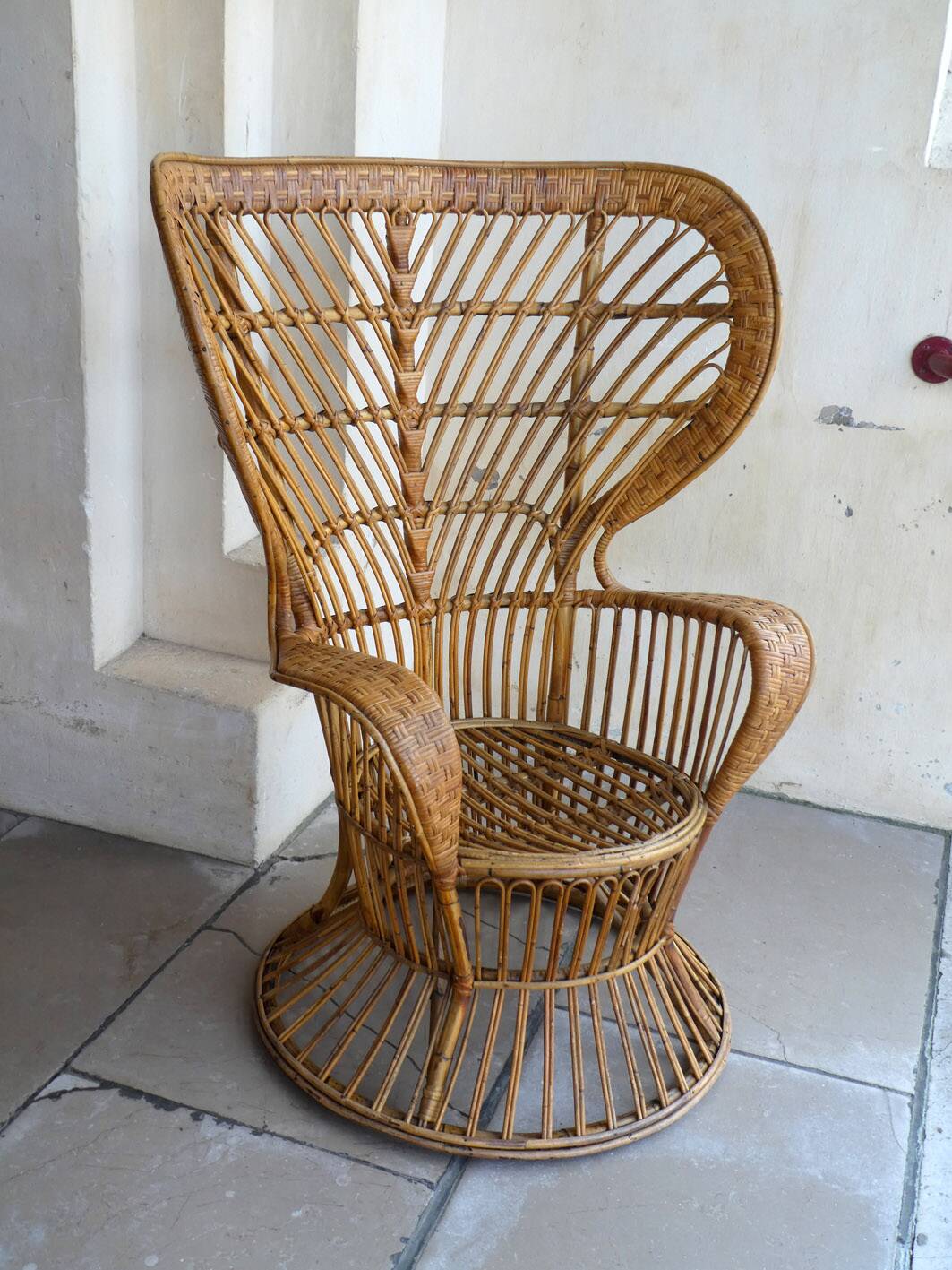 huge rattan armchair