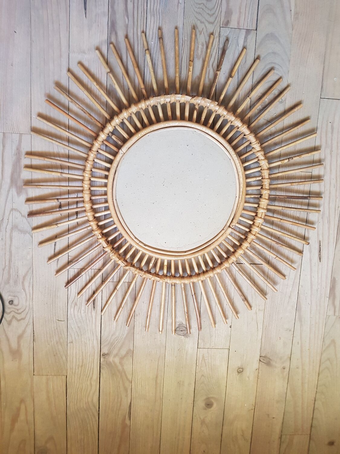 Rattan sun mirror