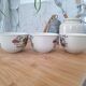 Chi Kiang Stoneware vintage flower mugs