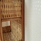 Rattan and wicker wall shelf