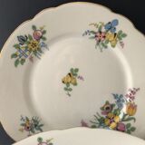 6 flat flowery plates in Limoges porcelain