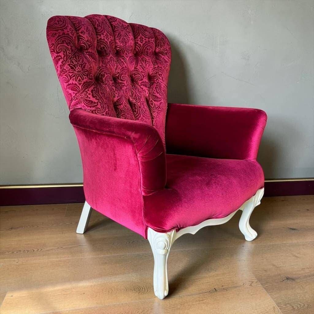 Fauteuil baroque fuchsia vintage / siège