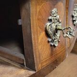 Louis XV style curved chest of drawers in marquetry circa 1880