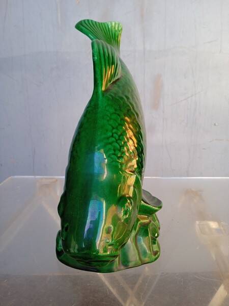 Saint Clement fish in green vintage ceramic