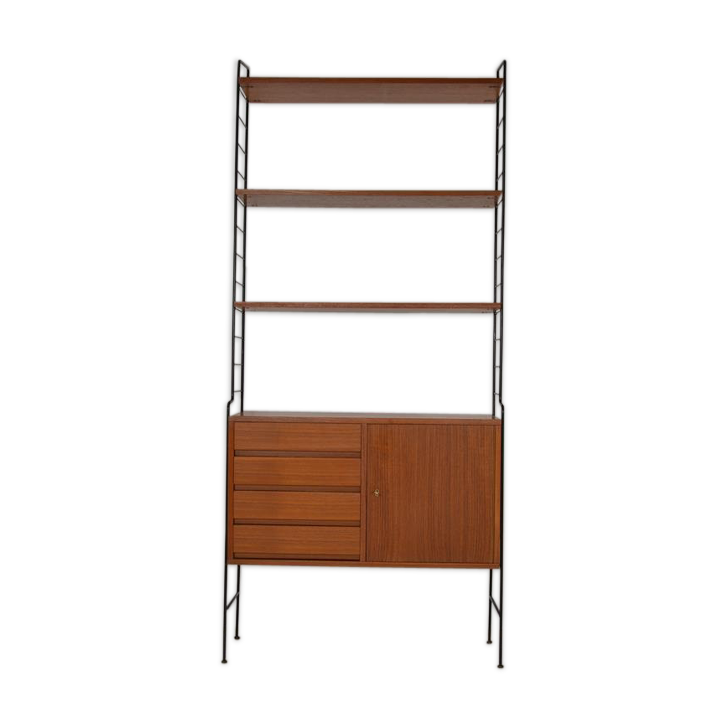 Vintage freestanding teak shelf