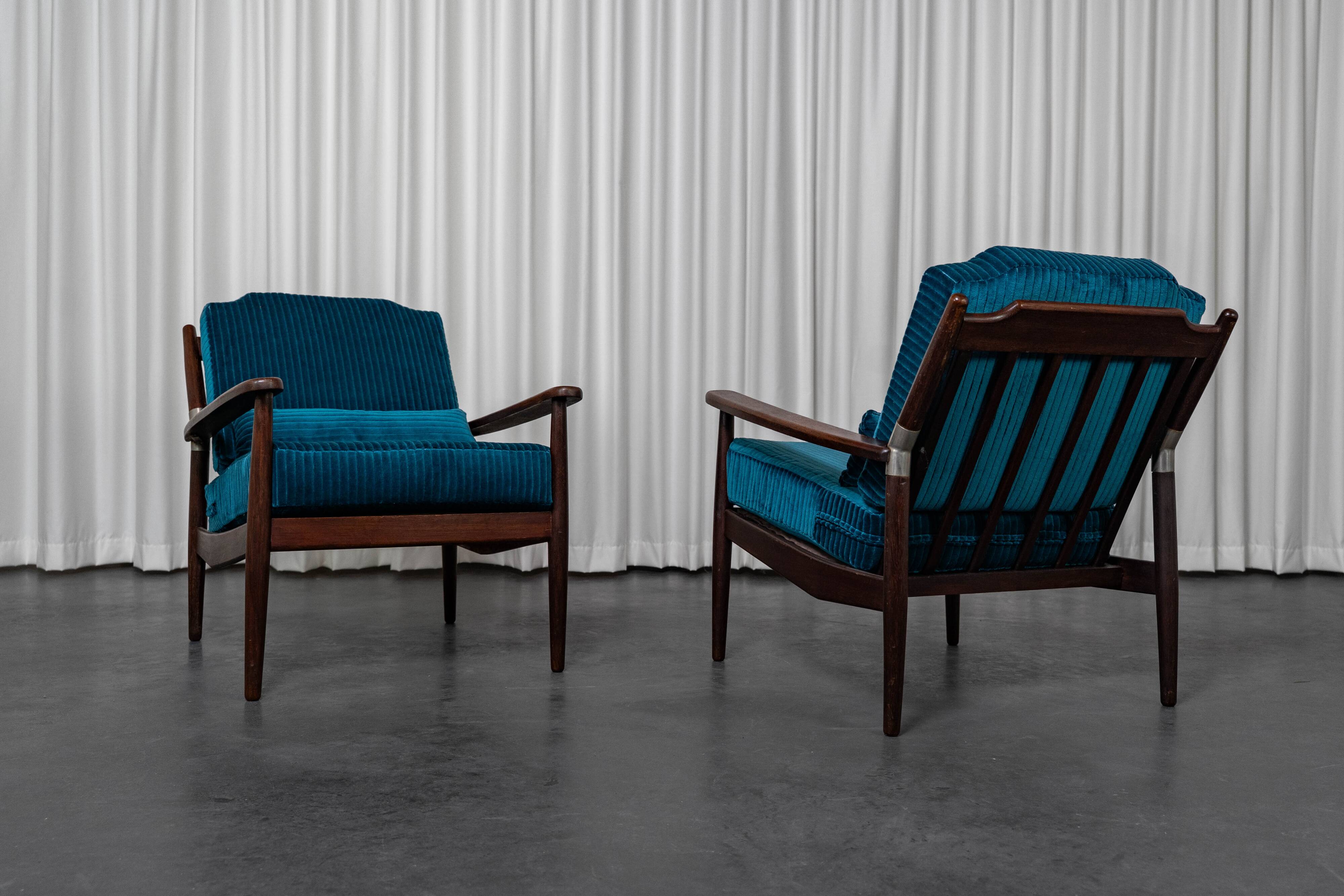 Pair of Scandinavian teak armchairs, 1960