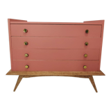 Vintage terracotta legs compass chest of drawers