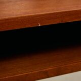 1950s Danish Teak Coffee Table with Drawers and Pull-Out Tray
