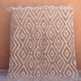 Moroccan Berber rug dark beige relief patterns