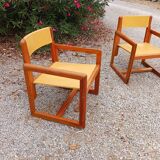 Wooden armchairs (1950) André Sornay designer