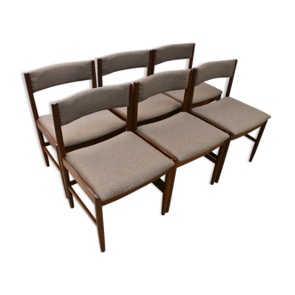 Set of 6 chairs teak Brown 1960