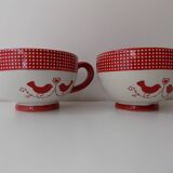 2 vintage decor cups (birds)