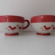 2 vintage decor cups (birds)