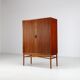 Danish high cabinet in teak with tambour doors Denmark 1960