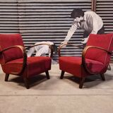 Pair of H 410 armchairs by Jindřich Halabala for Up Zavody