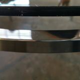 Round coffee table, chrome and smoked glass