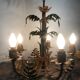 Bamboo-style metal chandelier