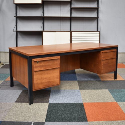 Scandinavian teak and metal desk circa 1970