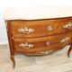 Commode sauteuse vintage scandinave en bois et marbre rose, années 1960