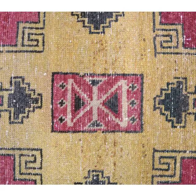 Vintage Turkish Oushak Handmade Wool Cotton Red Runner Rug 73x325