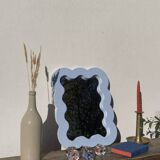 Wavy wood cloud mirror