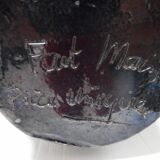 Black folded metallized vase signed