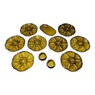 Authentic old vintage oyster set signed Gien France