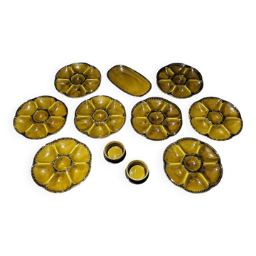 Authentic old vintage oyster set signed Gien France