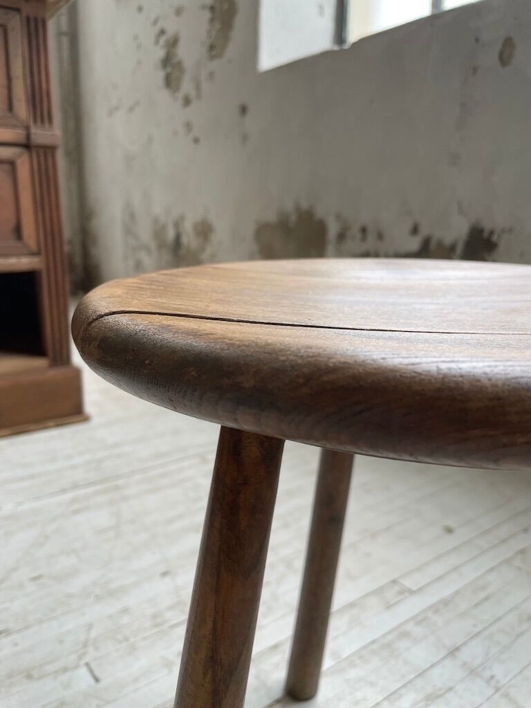 French tripod oak stool 50