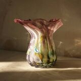 Vase italien en verre soufflé.