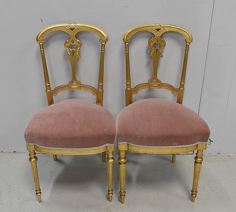 Pair of Golden Wood Chairs Napoleon III Era - Part 2 of the 19th century