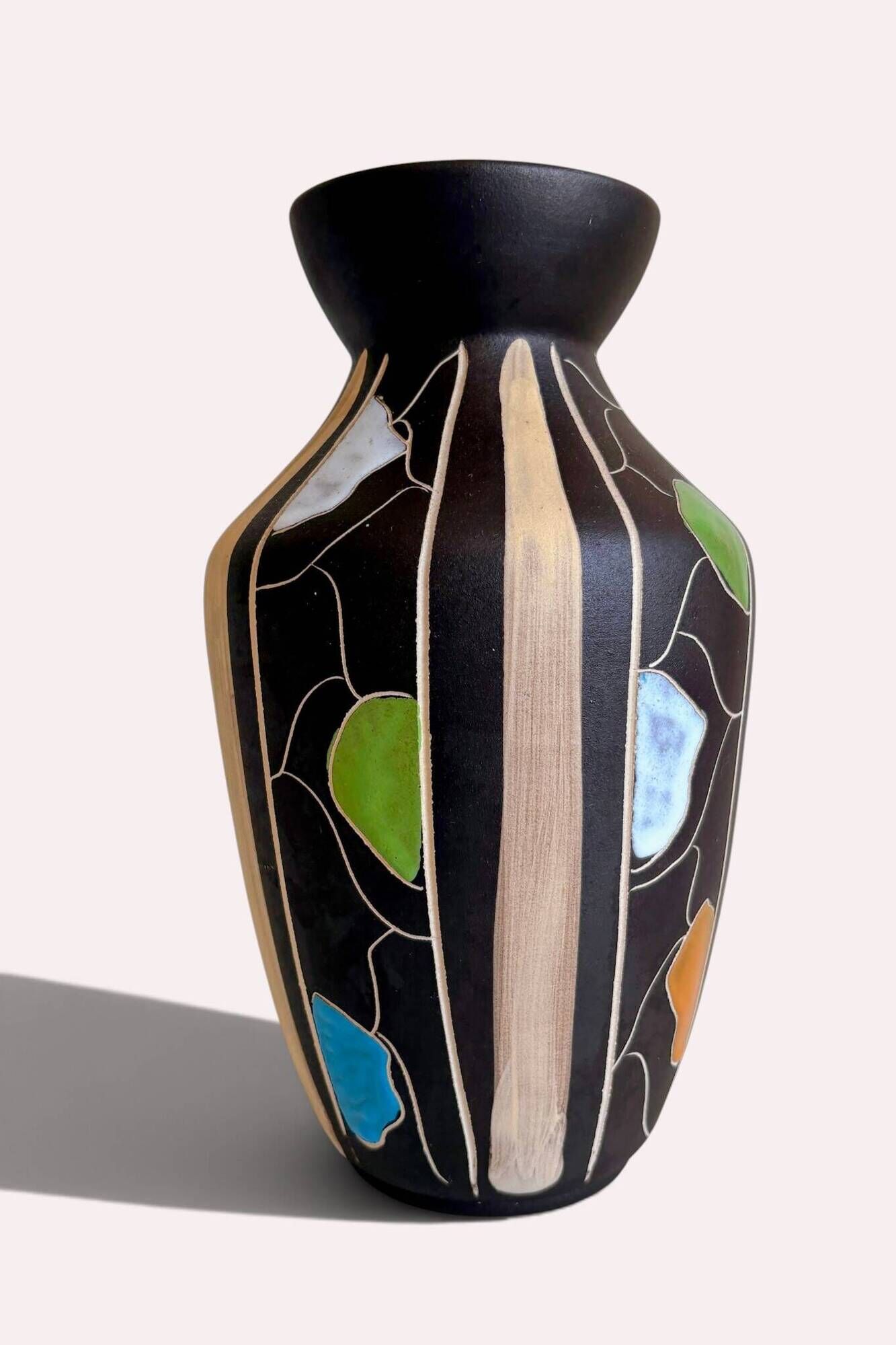 Bodo Mans “Valencia” Ceramic Vase for Bay Keramik, West Germany, 1960s