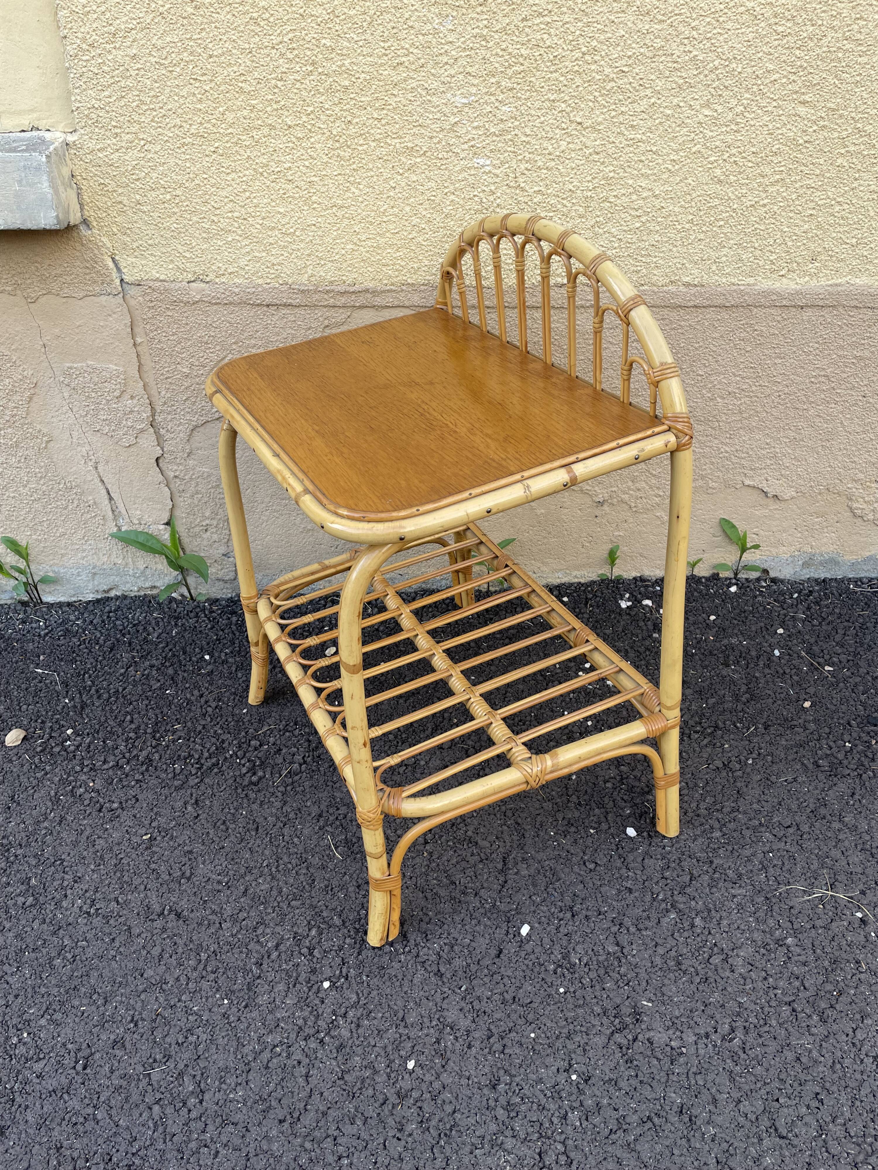 Rattan basket bed & bedside