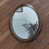 Vintage oval gilded wood mirror