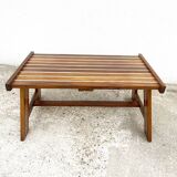Modernist laminated wood coffee table, 1970.