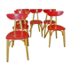 Lot de 6 chaises bistrot vintage 1955 " banane"