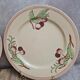 Set of 6 flat plates Boch La Louvière Belgium model 2460 with polychrome cherry decoration.