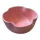 Handmade enameled ceramic bowl with pink clover flower Barbapapa