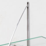 Wall rack 'sail' in chrome and glass